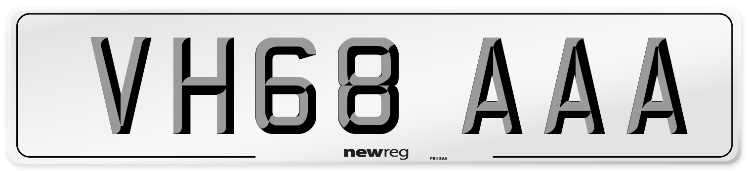 VH68 AAA Number Plate from New Reg